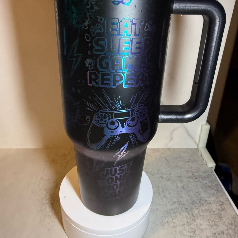 Black Gaming Themed Travel Mug